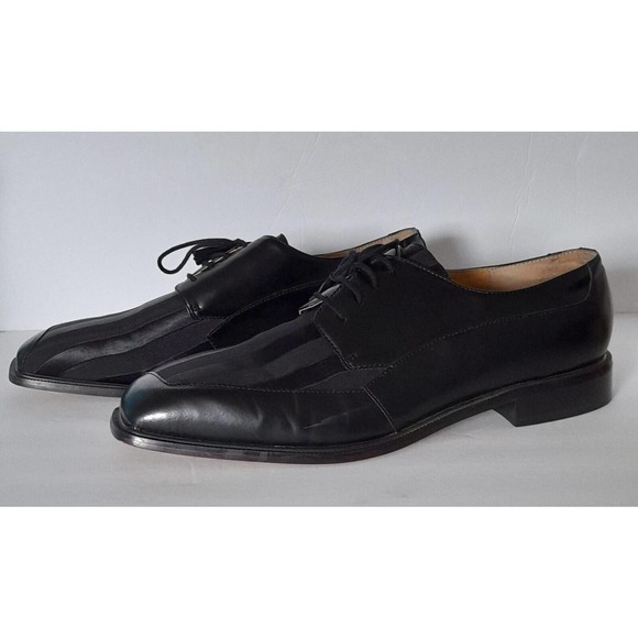Giorgio Brutini Private Collection Black Leather And Fabric Dress Shoes Size 15M